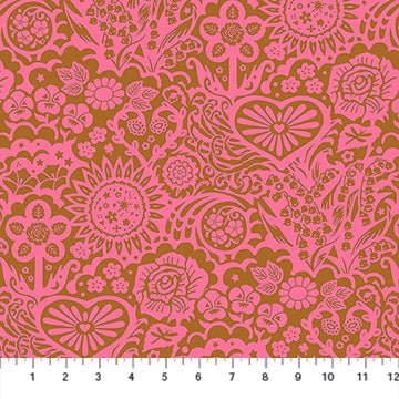 Big Heaven Coral Yesterday Cotton 44"/45" Fabric Per Yard - Choice FabricsAMT157-23V