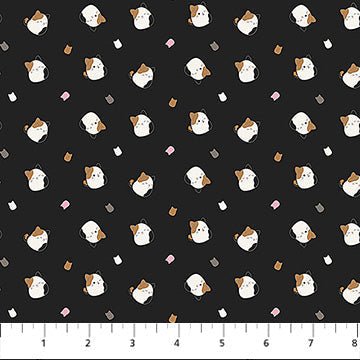 Black Calico Cat Tossed Squishmallows Cotton 44"/45" Fabric Per Yard - Choice FabricsSQ1004-99