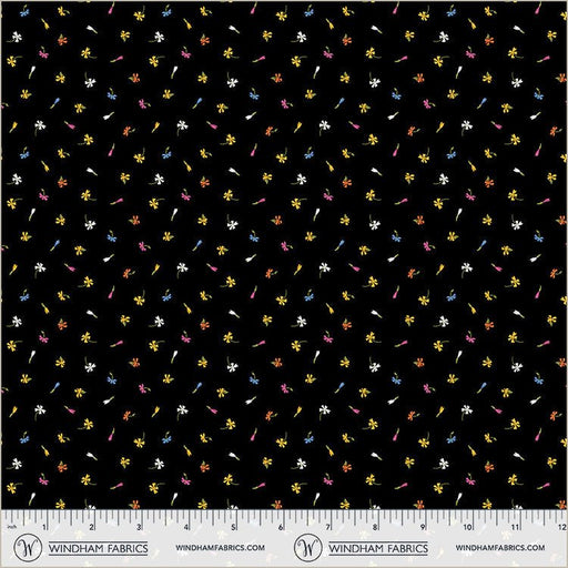 Black Floret Midnight Blooms Cotton 44"/45" Fabric Per Yard - Choice Fabrics55076-1