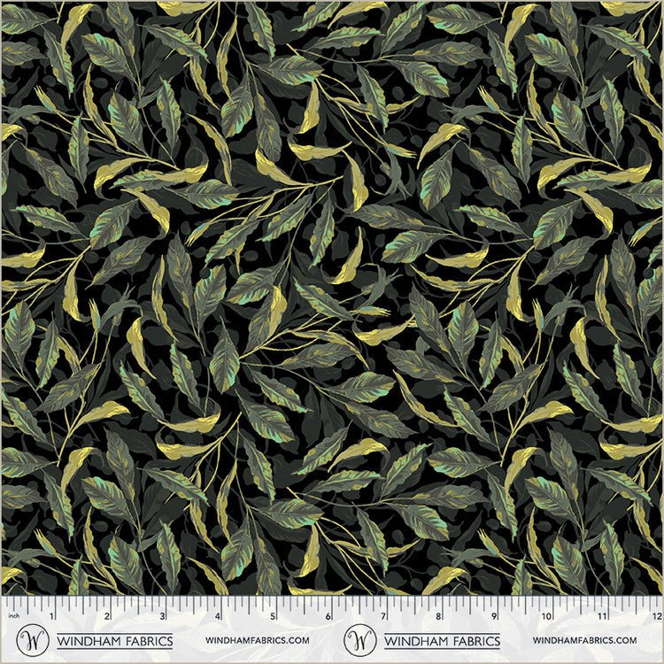 Black Greenery Midnight Blooms Cotton 44"/45" Fabric Per Yard - Choice Fabrics55073-1