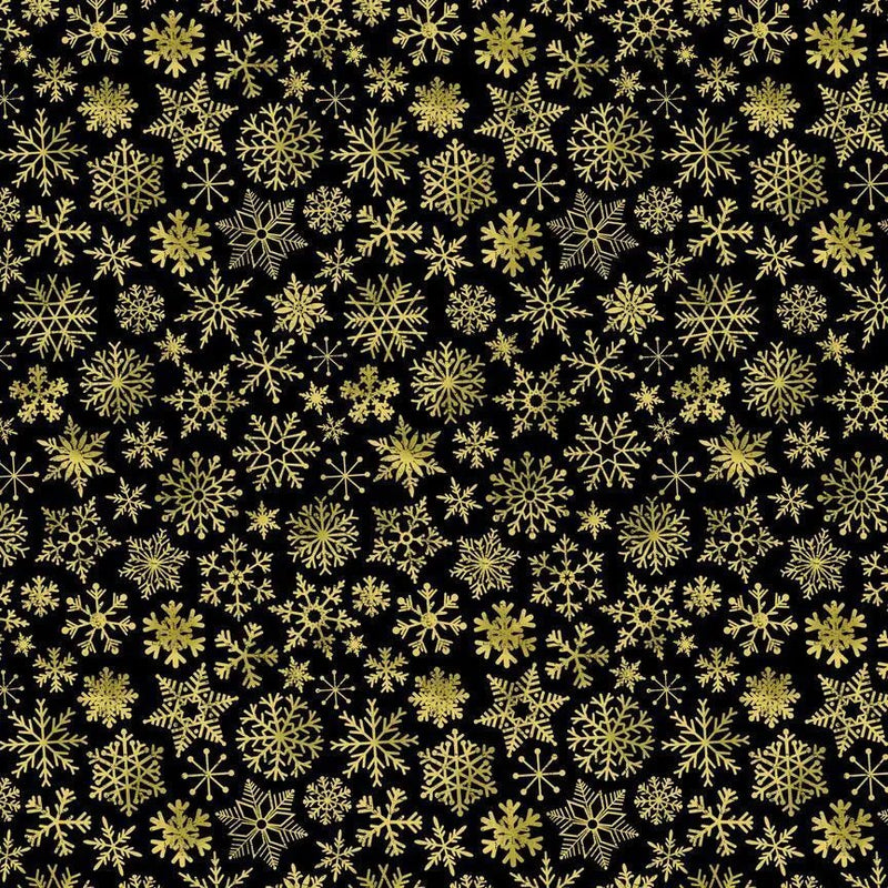 Black Snowflakes Cotton Wideback Fabric Per Yard - Choice FabricsXGAIL-CD2872