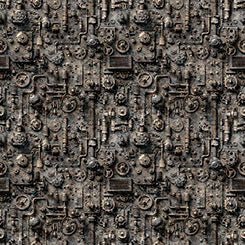 Black Steam & Steel Train Mechanical Gears Cotton 44/45 Fabric Per Yard - Choice Fabrics2600-31638-K