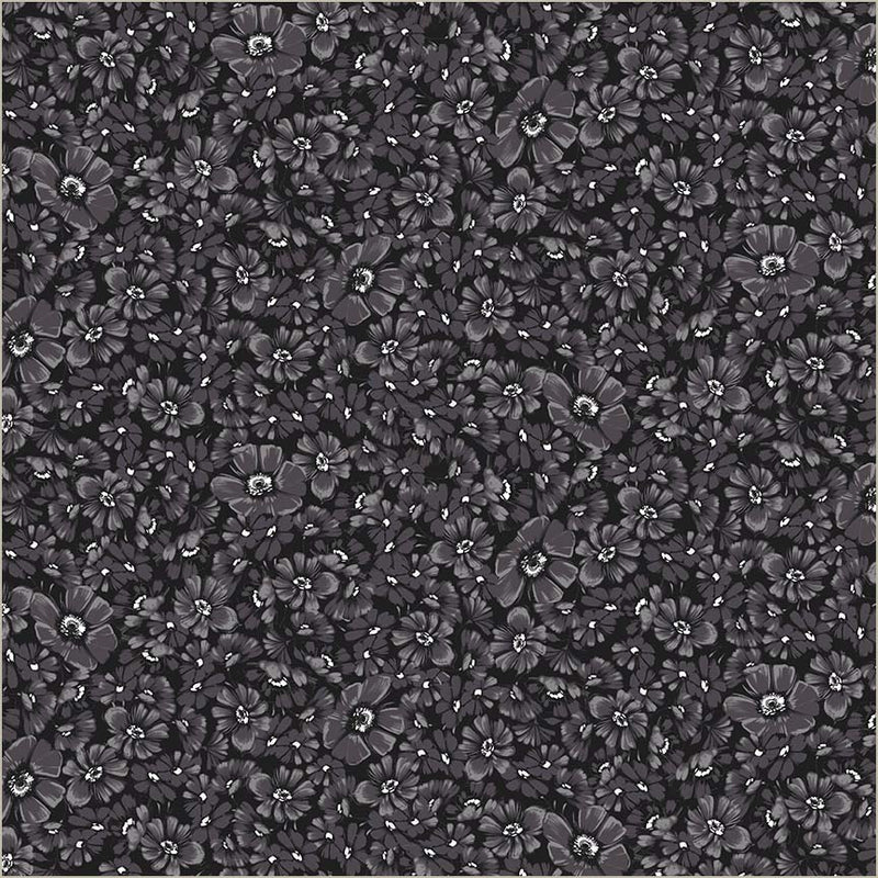 Black Verona Allegra Blooms Cotton 44/45 Fabric Per Yard - Choice Fabrics54911-1