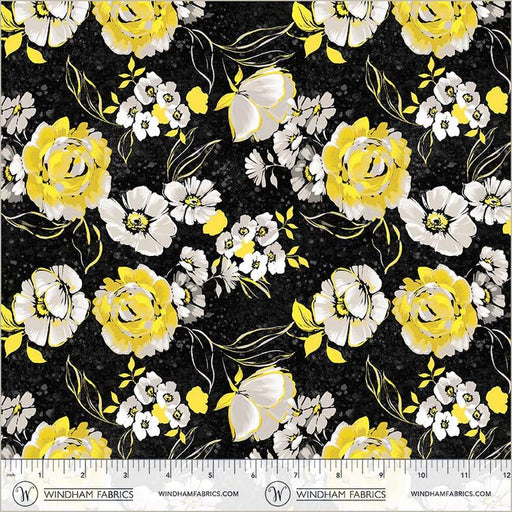 Black Verona Fiori Cotton 44/45 Fabric Per Yard - Choice Fabrics54908-1