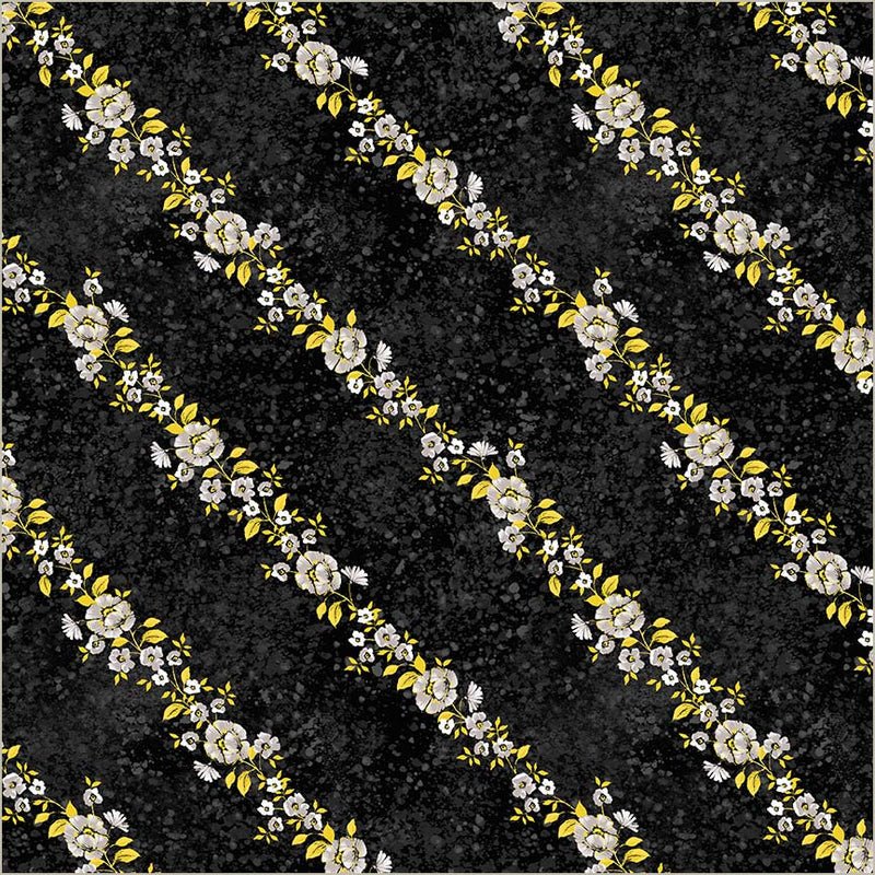 Black Verona Verita Vine Cotton 44/45 Fabric Per Yard - Choice Fabrics54910-1