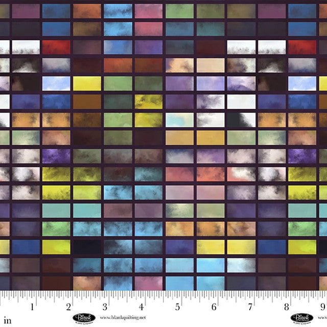 Black Window Blocks Metro Mirage Cotton 44"/45" Fabric Per Yard - Choice FabricsMETROMIRAGE-B-4150-99