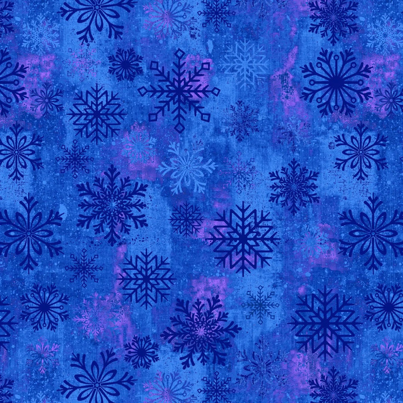 Blue Admiral Snowflake Toss Dot Cotton Wideback Fabric per yard - Choice FabricsSEF-8398-77