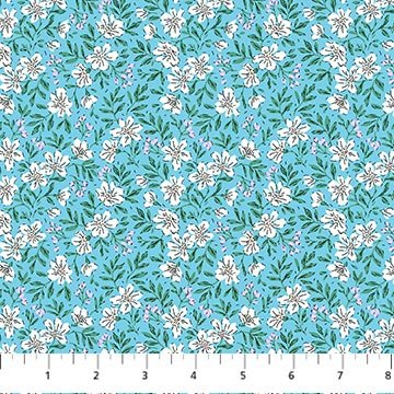 Blue Blossoms Pocket Posies Cotton 44"/45" Fabric Per Yard - Choice Fabrics91199-41