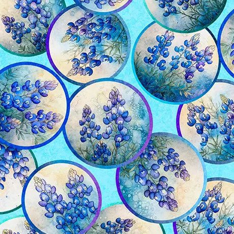 Blue Bluebonnet Vignettes Cotton 44"/45" Fabric Per Yard - Choice Fabrics2600-31457-B