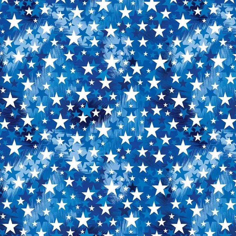 Blue Celebration Stars Cotton Wideback Fabric Per Yard - Choice FabricsKAS-14728W-55