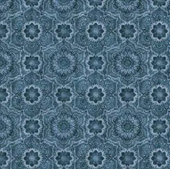Blue Denim Flower Medallion Cotton Wideback Fabric per yard - Choice Fabrics1899-30490-W
