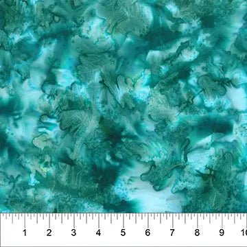 Blue Green Ocean Mist Cotton Batik Wideback Fabric per yard - Choice FabricsB83186-66
