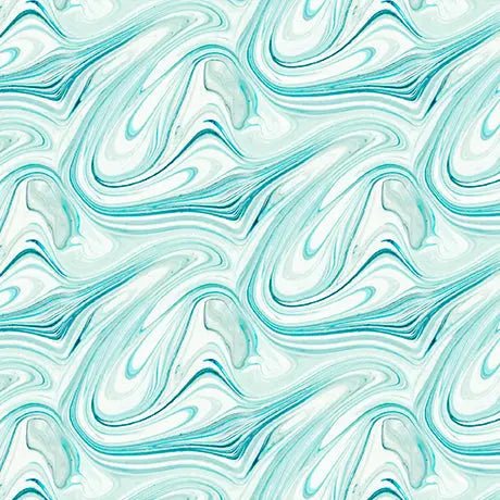 Blue Green Turquoise Marble Virtuoso Cotton 44"/45" Fabric Per Yard - Choice Fabrics2600-31429-Q
