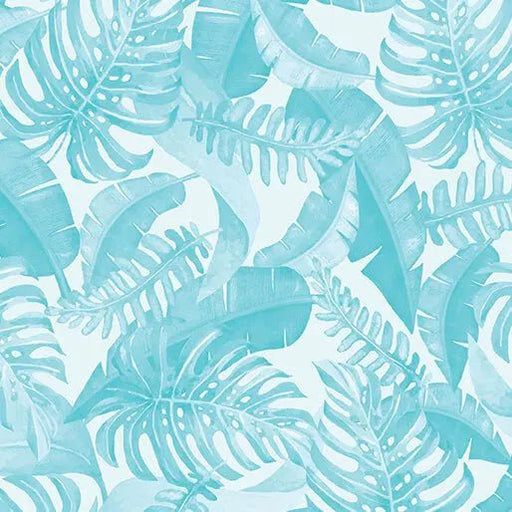 Blue Leaves Of Paradise Cotton Wideback Fabric per yard - Choice Fabrics14844W-50