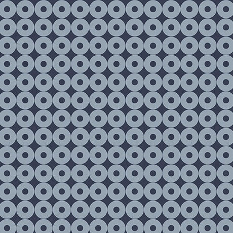 Blue Modern Refinement Circle Grid Geo Cotton 43"/44" Fabric Per Yard - Choice Fabrics2600-31845-B