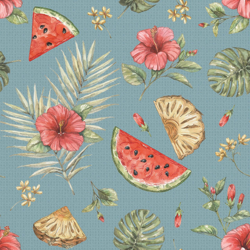 Blue/Multi Vintage Summer 43"/44" Cotton Fabric Per Yard - Choice FabricsBQI-4640-70