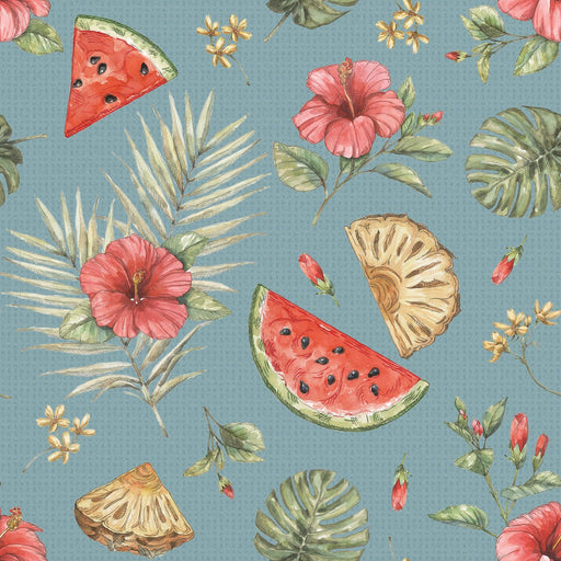 Blue/Multi Vintage Summer 43"/44" Cotton Fabric Per Yard - Choice FabricsBQI-4640-70