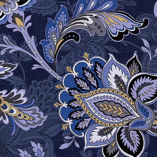 Blue Navy Footstool Cotton Wideback Fabric per yard - Choice Fabrics17014W-11