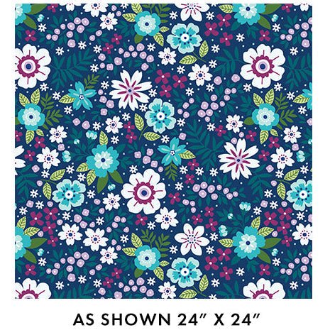 Blue Seaside Garden Cobalt Cotton Wideback Fabric Per Yard - Choice Fabrics17187W-50