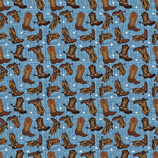Blue Southwest Minis Boots 44/45" Cotton Fabric Per Yard - Choice FabricsIBF9SWM-1