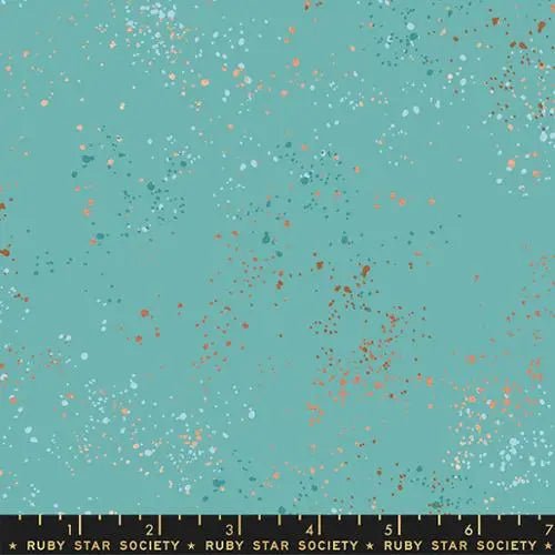 Blue Turquoise Speckled Metallic Cotton Wideback Fabric per yard - Choice FabricsRS5055-72M