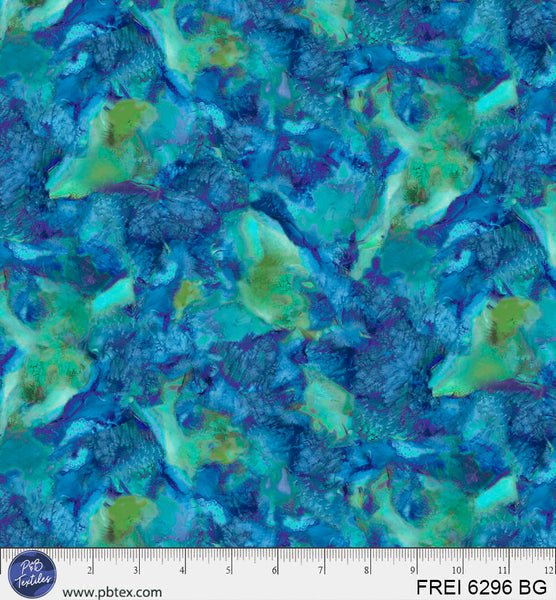 BlueFree Rein Multi Swirl 44"/45" Cotton Fabric Per Yard - Choice FabricsFREI-6296-BG