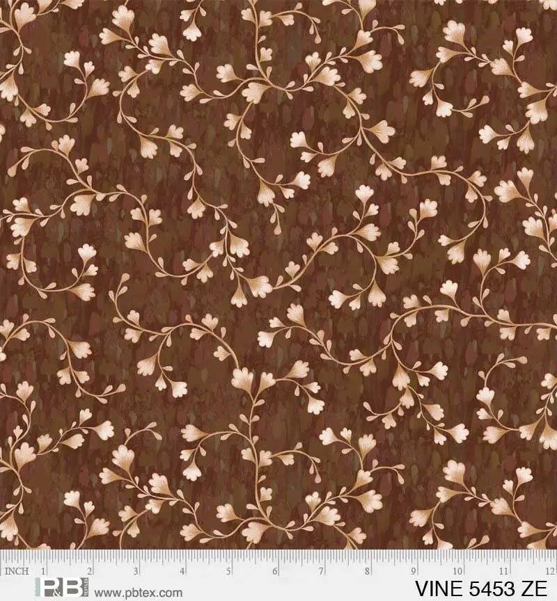 Brown Vine Scroll Cotton Wideback Fabric per yard - Choice FabricsVINE-5453-ZE