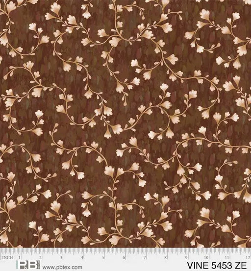 Brown Vine Scroll Cotton Wideback Fabric per yard - Choice FabricsVINE-5453-ZE