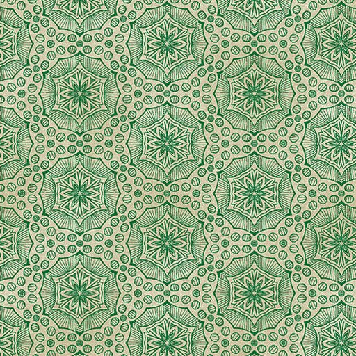 Bubbalon Emerald/Sand Ground Works Cotton 44"/45" Fabric Per Yard - Choice Fabrics16669-48B