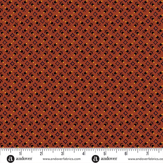 Bud Diamond Orange Nightfall 44"/45" Cotton Fabric Per Yard - Choice FabricsA-10207-O