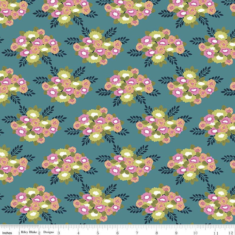 Morning Meadow - Bouquets - Dusk - Choice FabricsC15941-DUSK