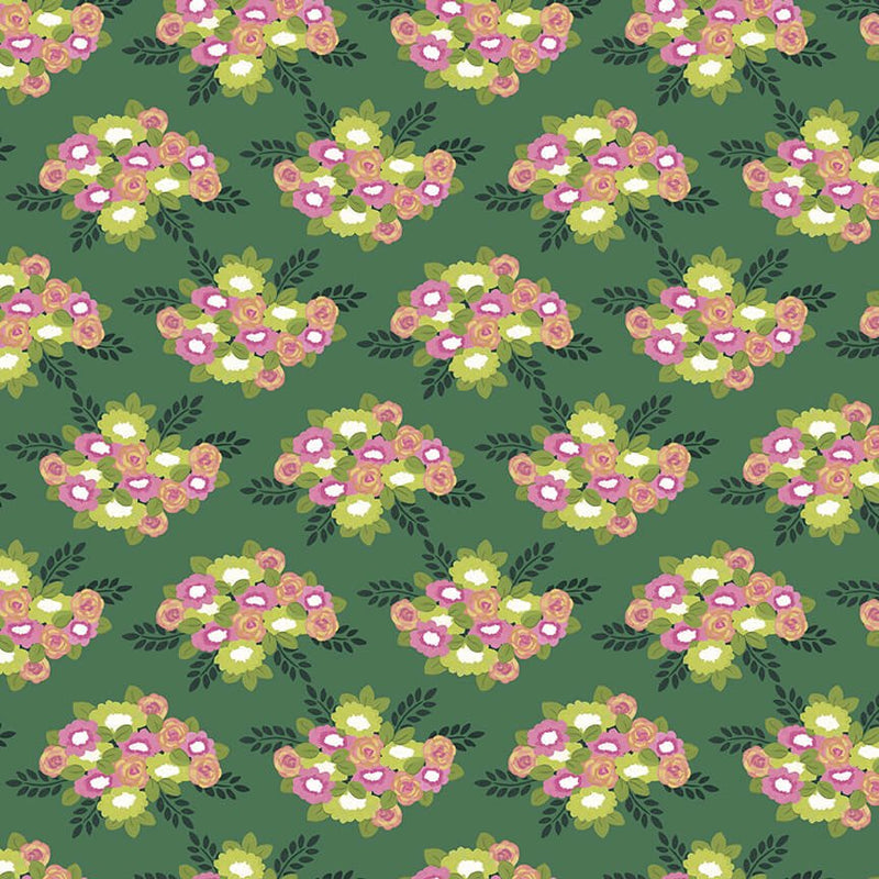 Morning Meadow - Bouquets - Green - Choice FabricsC15941-GREEN