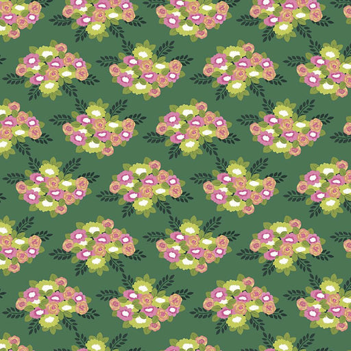Morning Meadow - Bouquets - Green - Choice FabricsC15941-GREEN