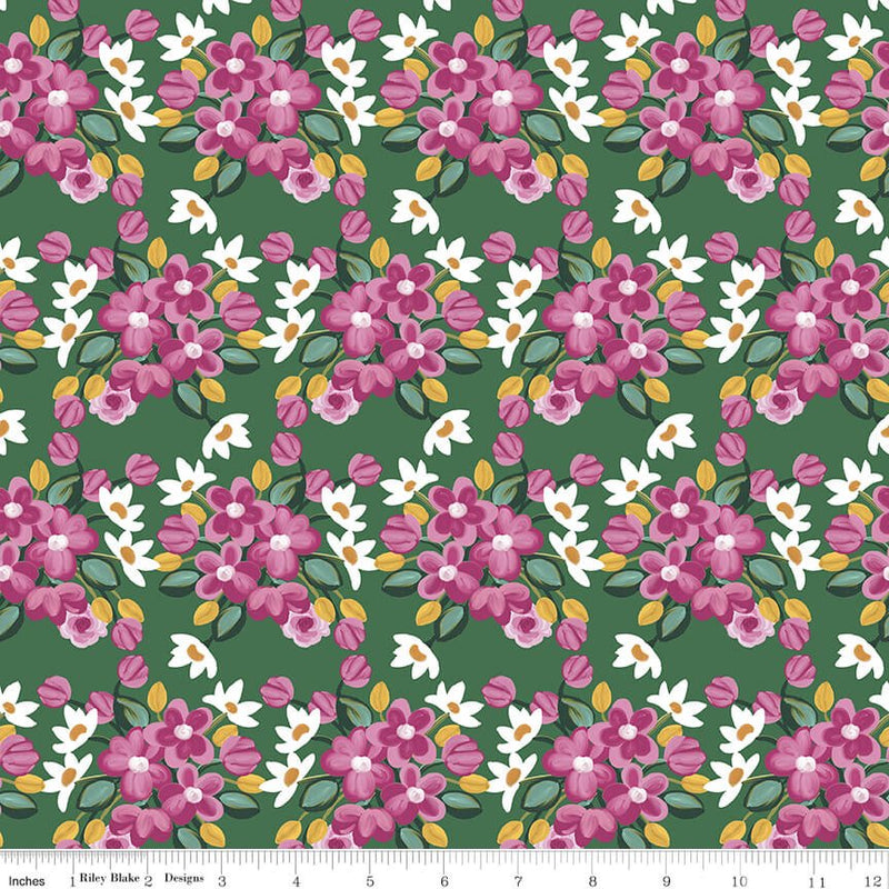 Morning Meadow - Flower Bunches - Green (3 - Yard Pack) - Choice FabricsC15942-GREEN