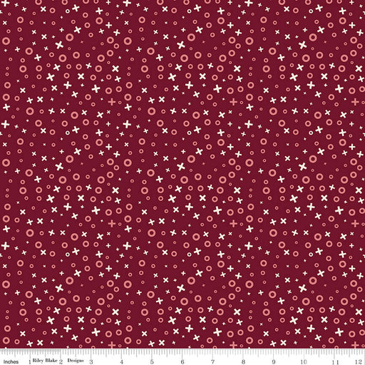 Love You Always - XOs - Burgundy - Choice FabricsC16872-BURGUNDY