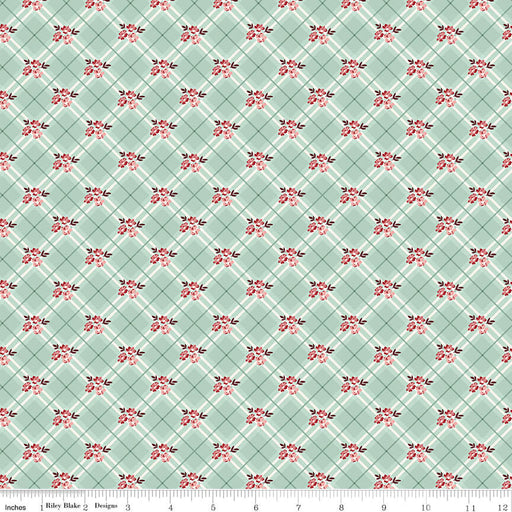 Love You Always - Floral Plaid - Mist - Choice FabricsC16873-MIST
