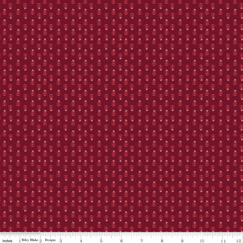 Love You Always - Plants - Burgundy - Choice FabricsC16876-BURGUNDY