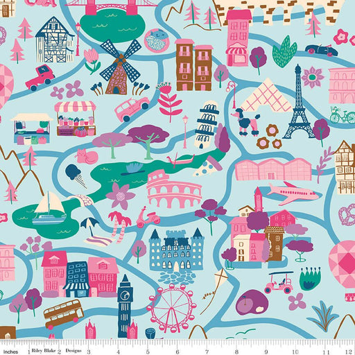 The Genesis of a Journey - It Takes a Village - Blue - Choice FabricsC16930-BLUE