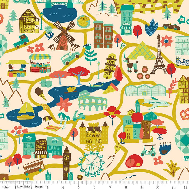 The Genesis of a Journey - It Takes a Village - Cream - Choice FabricsC16930-CREAM