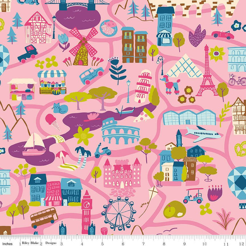 The Genesis of a Journey - It Takes a Village - Rose - Choice FabricsC16930-ROSE