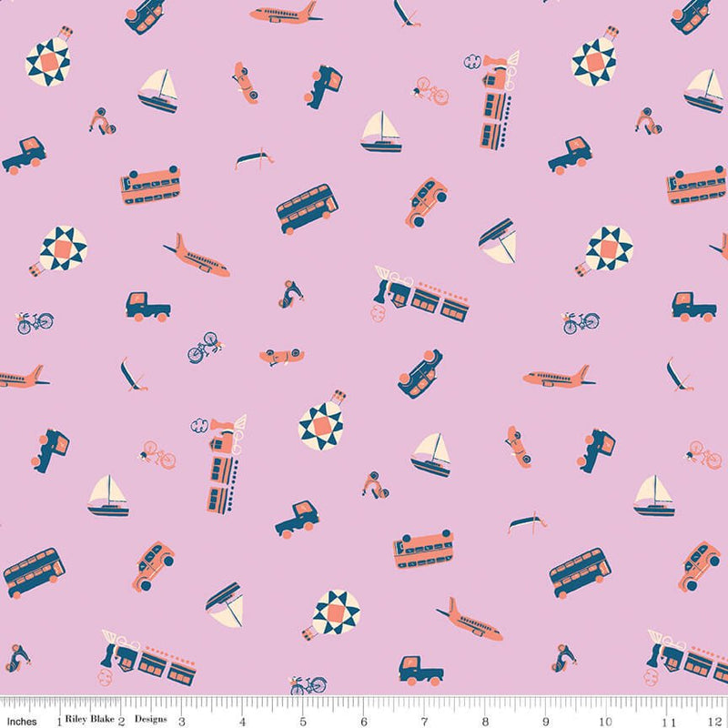 The Genesis of a Journey - Modes of Travel - Wisteria - Choice FabricsC16932-WISTERIA