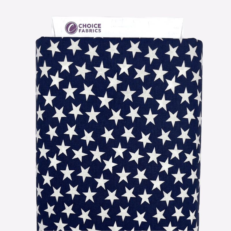 Patriotic Stars 108" Supreme Backings - Large White Stars on Navy - Choice FabricsCD-17004-100
