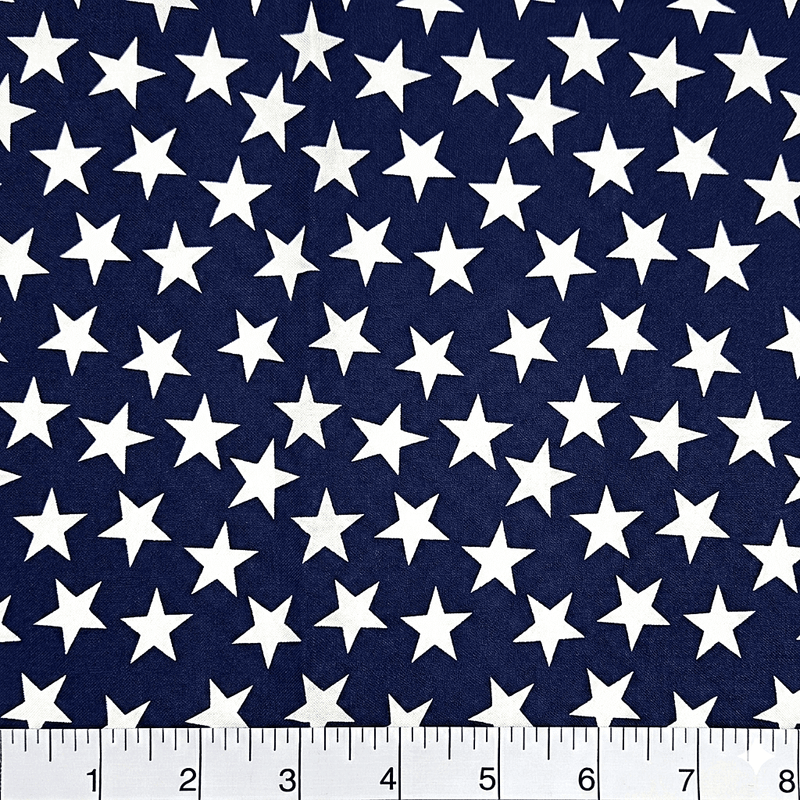 Patriotic Stars 108" Supreme Backings - Large White Stars on Navy - Choice FabricsCD-17004-100