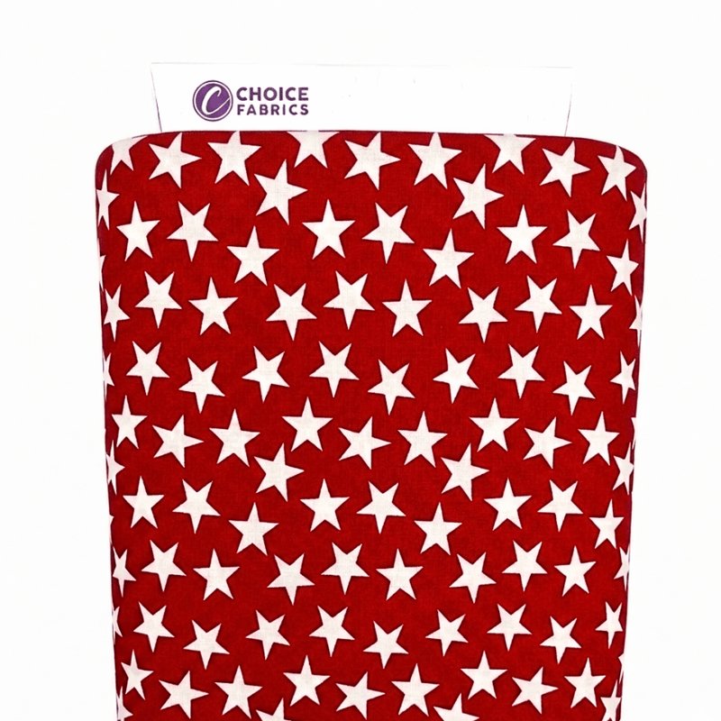 Patriotic Stars 108" Supreme Backings - Large White Stars on Red - Choice FabricsCD-17004-200