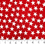 3 - Yard Pack - Patriotic Stars 108" Supreme Backings - Large White Stars on Red - Choice FabricsFF-63304-200