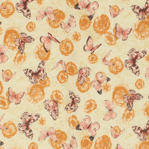 Romantic Garden - Floral Butterflies - Cream (3 - Yard Pack) - Choice FabricsCD-18202-004