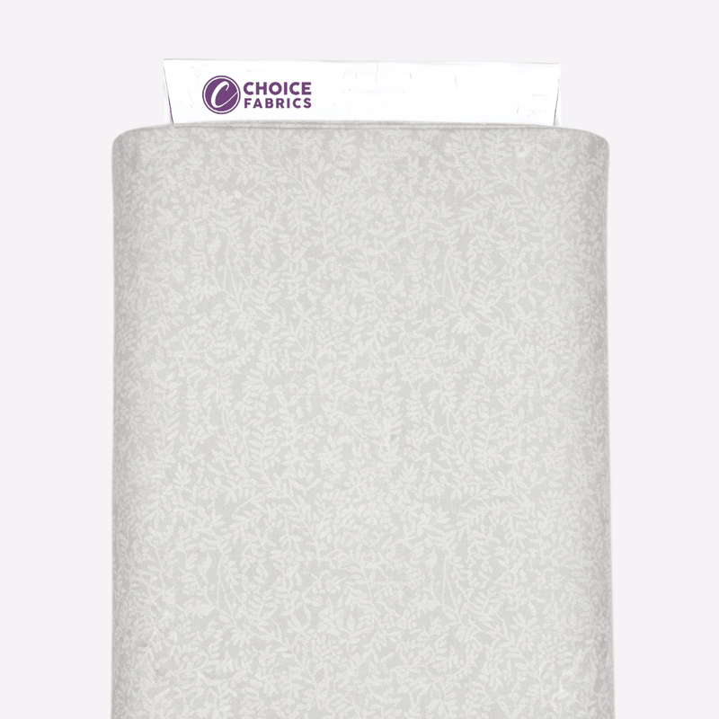 Tone on Tone 108" Supreme Backings - White on White - Vines - Choice FabricsCD-18461-A01