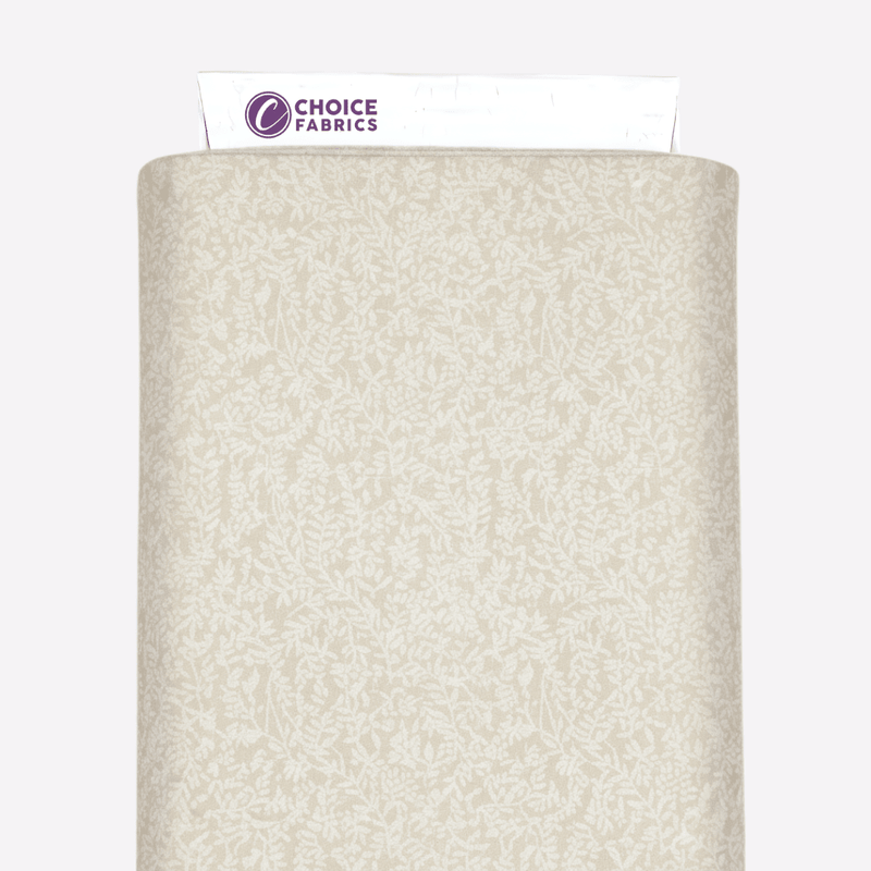 Tone on Tone 108" Supreme Backings - White on Cream - Vines - Choice FabricsCD-18461-A02