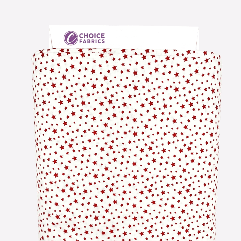 Patriotic Stars 108" Supreme Backings - Red Stars on White (3-Yard Pack)