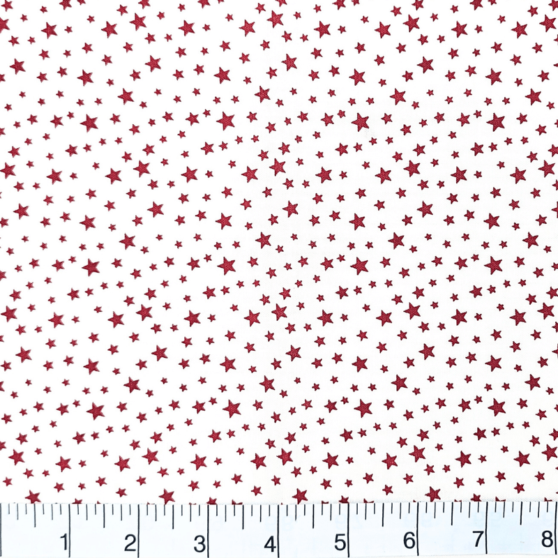 Patriotic Stars 108" Supreme Backings - Red Stars on White (3-Yard Pack)